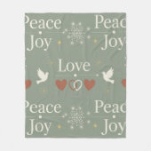 Minimalist Peace Love Joy Scandinavian Holiday Fleece Deken (Voorkant)