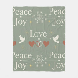 Minimalist Peace Love Joy Scandinavian Holiday Fleece Deken
