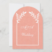 Minimalist Peach and White Arch Wedding Kaart (Voorkant)