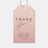 Minimalist Peach & Pink Thank You Bridal Shower Cadeaulabel (Voorkant)