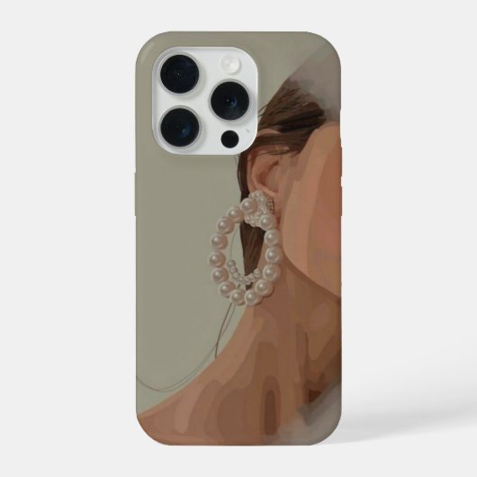Minimalist Pearl Hoop Earring Art Phone Case  iPhone Hoesje (Achterkant)