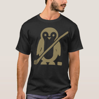 Minimalist penguin ice hockey silhouette sport boy t-shirt