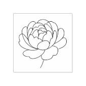 Minimalist Peony Bloom Line Art  Rubberstempel (Afrduk)