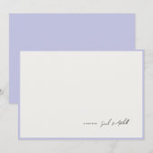 Minimalist Periwinkle Border Personalized Script Notitiekaartje (Voorkant / Achterkant)