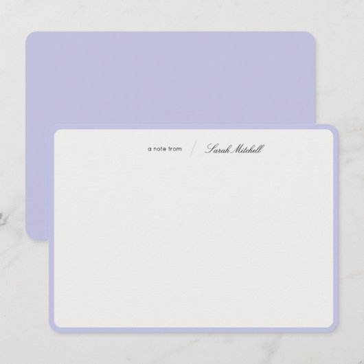 Minimalist Periwinkle Personalized Script Rounded Notitiekaartje (Voorkant / Achterkant)