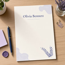 Minimalist Periwinkle Watercolor Sprig Custom Name