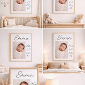 Minimalist Personalized Baby Birth Poster Photo