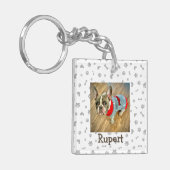 Minimalist Personalized Dog Lover Photo Keychain (Voorkant Links)