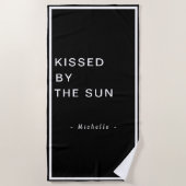 Minimalist Personalized Kissed by the Sun Strandlaken (Voorkant)