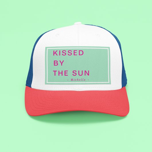 Minimalist Personalized Kissed by the Sun Trucker Pet