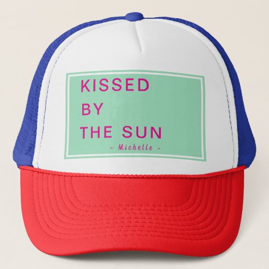 Minimalist Personalized Kissed by the Sun Trucker Pet (Voorkant)