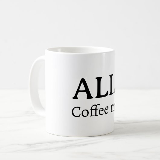 Minimalist Personalized Name Coffee Mug Koffiemok (Voorkant links)