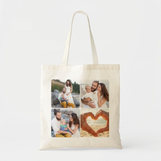 Minimalist Personalized Photo Tote Bag (Voorkant)