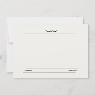 Minimalist Personalized Thank You Card Notitiekaartje