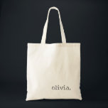 Minimalist Personalized Typewriter-Style Name Tote Bag<br><div class="desc">Minimalist personalized name canvas tote bag design with clean lowercase typewriter typography creates a modern and understated accessory perfect for everyday style and minimalist aesthetics. This elegant tote bag design features a single lowercase name displayed in a subtle typewriter-style font, giving the layout a contemporary editorial look that feels both...</div>