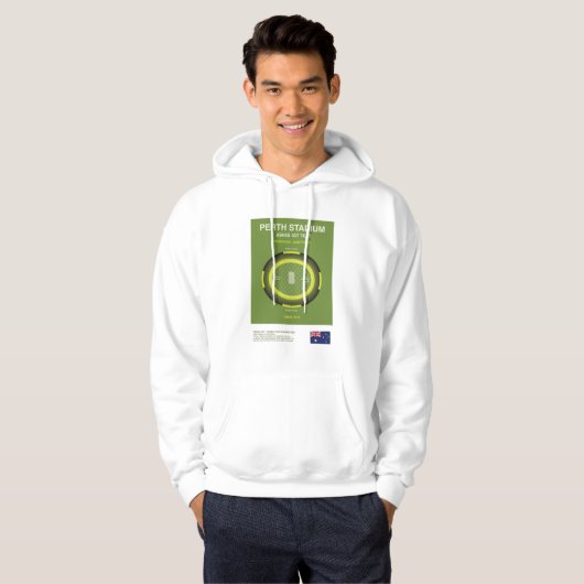 Minimalist Perth Cricket Ground Line Print Hoodie (Voorkant volledig)