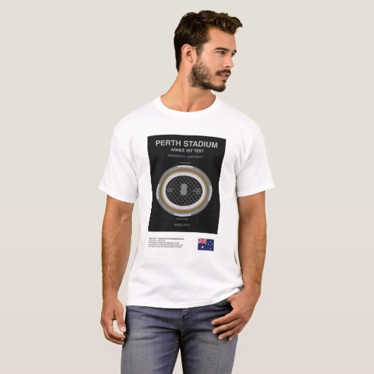 Minimalist Perth Cricket Ground Line Print Tee T-shirt (Voorkant volledig)