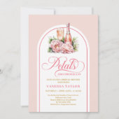 Minimalist petals and prosecco bridal shower card kaart (Voorkant)