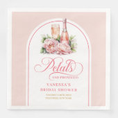 Minimalist Petals and Prosecco Custom Name Napkins Servet (Voorkant)
