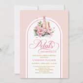 Minimalist petals and prosecco invite boho arch kaart (Voorkant)