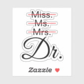 Minimalist PhD MD Graduation Sticker (Vel)