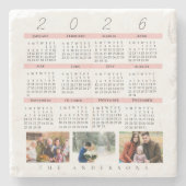 Minimalist Photo 2026 Yearly Calendar Keepsake Stenen Onderzetter (Voorkant)