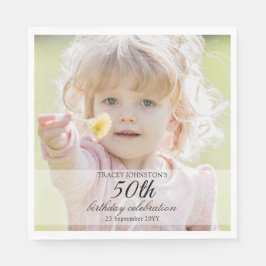 Minimalist Photo 50th Birthday Servet