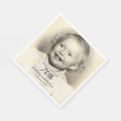 Minimalist Photo 70th Birthday Servet (Hoek)