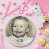 Minimalist Photo 90th Birthday Papieren Bordje (Feest)