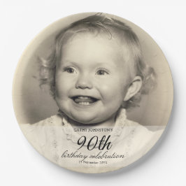 Minimalist Photo 90th Birthday Papieren Bordje