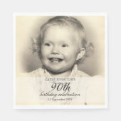 Minimalist Photo 90th Birthday Servet (Voorkant)