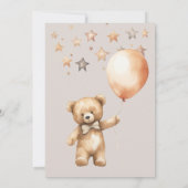 Minimalist Photo Bear Neutral Beary First Birthday Kaart (Achterkant)