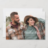  Minimalist Photo Card Modern Calligraphy Wedding Save The Date (Voorkant)