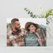  Minimalist Photo Card Modern Calligraphy Wedding Save The Date (Staand voorkant)