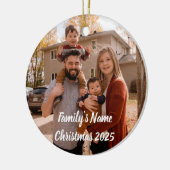 Minimalist Photo Christmas 2025 Personalized Keramisch Ornament (Links)