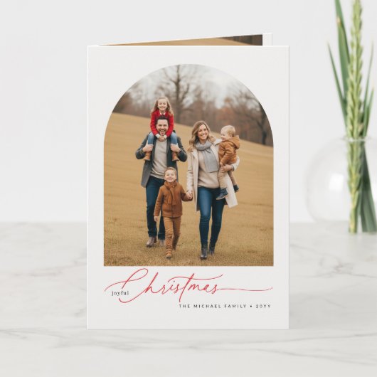 Minimalist Photo Christmas Folded Greeting Card Kaart (Voorkant)