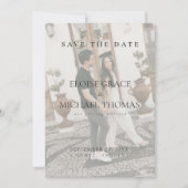 Minimalist Photo Classic QR Code Save The Date  Kaart (Voorkant)