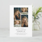 Minimalist Photo Collage 40th Birthday Kaart (Staand voorkant)