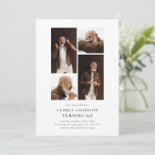 Minimalist Photo Collage 60th Birthday Kaart (Staand voorkant)