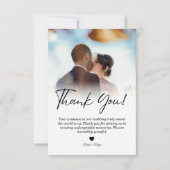Minimalist Photo Collage Wedding Thank You Card Bedankkaart (Voorkant)