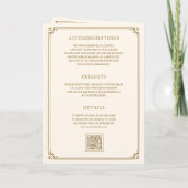 Minimalist Photo Cream Gold QR Code Wedding (Achterkant)