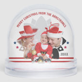 Minimalist Photo Family Holiday Keepsake Sneeuwbol (Voorkant)