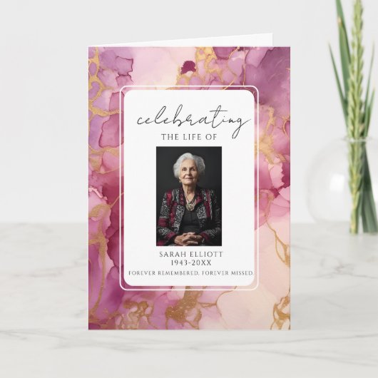 Minimalist Photo Funeral Order of Service Folded  Programma (Voorkant)