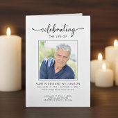 Minimalist Photo Funeral Order of Service Obituary Programma