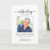 Minimalist Photo Funeral Order of Service Obituary Programma (Voorkant)