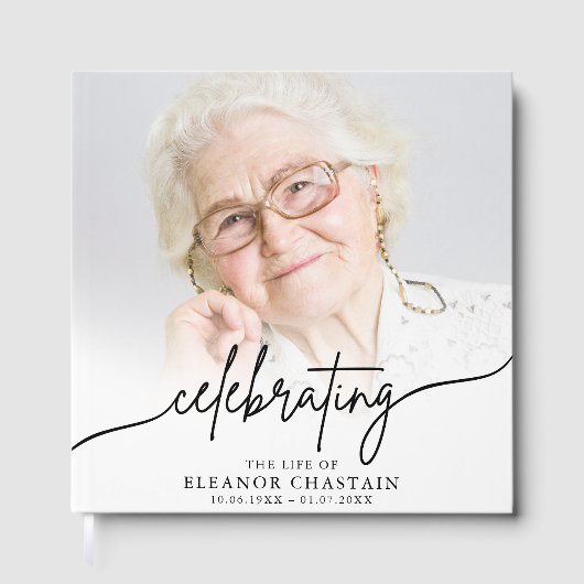 Minimalist Photo Funeral Sympathy Memorial Gastenboek (Voorkant)