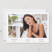 Minimalist Photo Graduation Announcement & Invite Kaart (Voorkant)