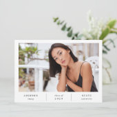 Minimalist Photo Graduation Announcement & Invite Kaart (Staand voorkant)