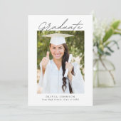 Minimalist Photo Graduation Party  Kaart (Staand voorkant)