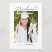 Minimalist Photo Graduation Party  Kaart (Voorkant)